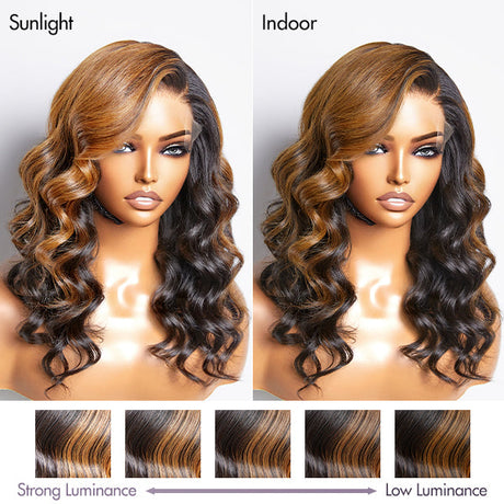 Blonde Highlight Loose Wave Left C Part Glueless 5x5 Closure HD Lace Wig