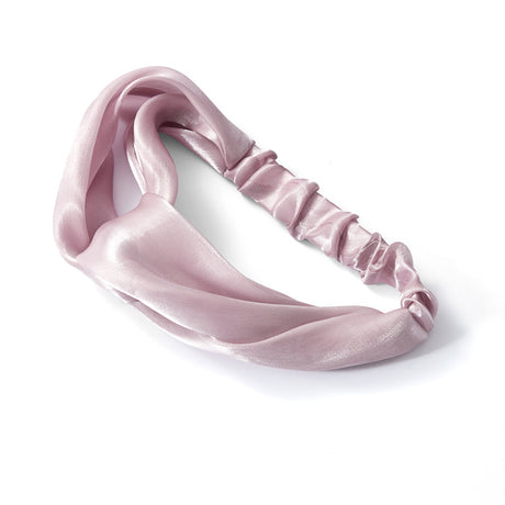 Satin Silky Twisted Headband Adjustable Elastic Hair Wrap for Daily Life Yoga