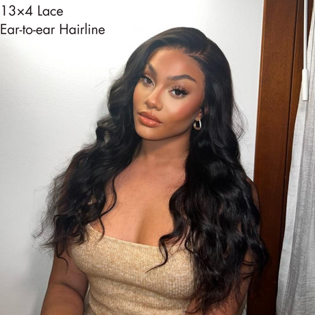 Body Wave 13x4 Lace Frontal with 3 Bundles 100% Human Hair