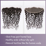 Water Wave 13x4 Lace Frontal with 3 Curly Bundles 100% Human Hair