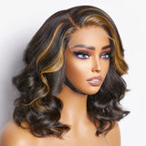 Blonde Highlight Right C Part Loose Body Wave Glueless 5x5 Closure HD Lace Wig