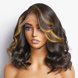 Blonde Highlight Right C Part Loose Body Wave Glueless 5x5 Closure HD Lace Wig