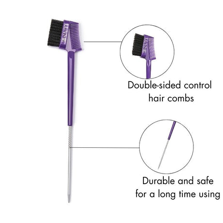 1pc Double Sided Hair Edge Brush with Metal End for Styling