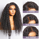 4C Edges | Kinky Edges Side Part Water Wave Glueless 5x5 Closure Undetectable HD Lace Wig