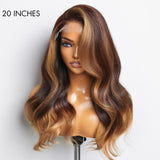 Blonde Ombre Highlights Loose Wave Glueless 5x5 Closure HD Lace Wig