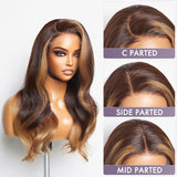 Blonde Ombre Highlights Loose Wave Glueless 5x5 Closure HD Lace Wig