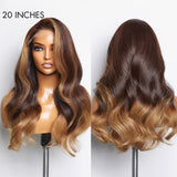 Blonde Ombre Highlights Loose Wave Glueless 5x5 Closure HD Lace Wig