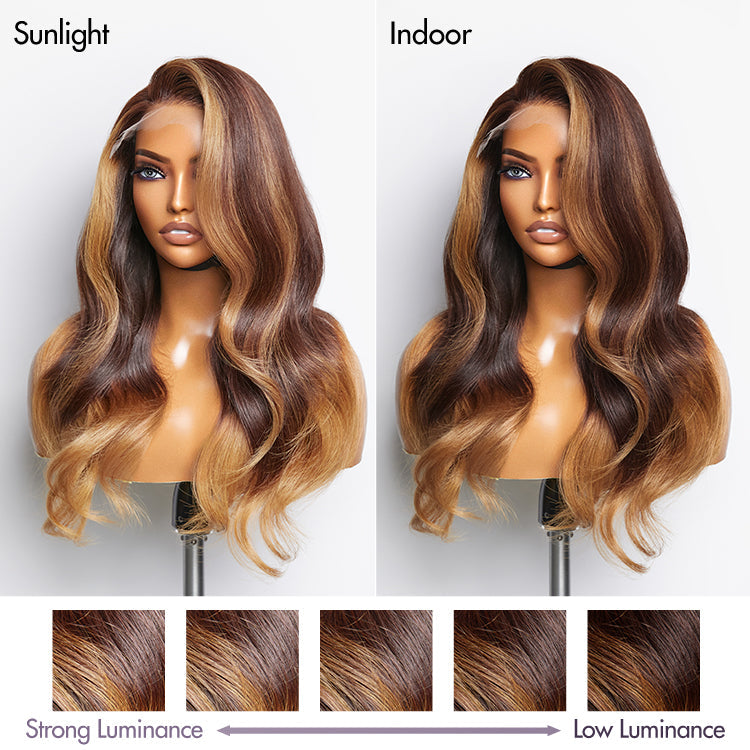 Blonde Ombre Highlights Loose Wave Glueless 5x5 Closure HD Lace Wig