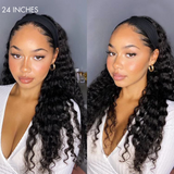 beixhair Hair Throw On & Go Deep Wave No Lace Glueless Long Headband Wig 100% Human Hair (Get Free Trendy Headbands)