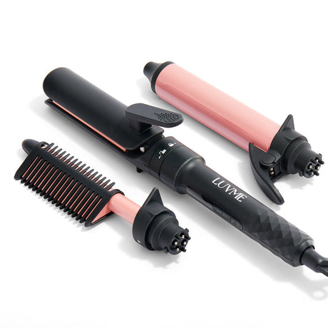 3 in 1 Instant Heating Curling Iron Set with Interchangeable Straightener for All Hair Types Free Gift