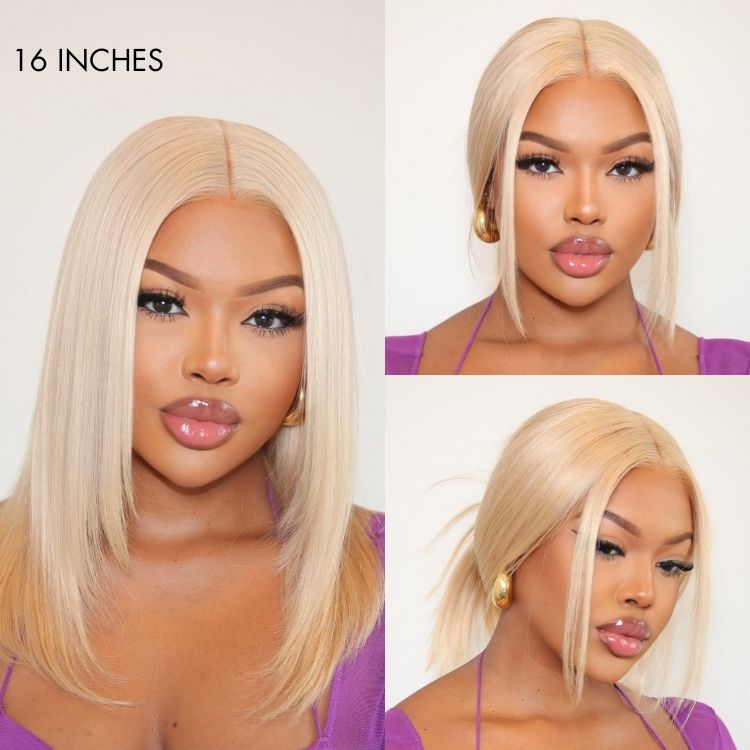 Blonde 613 Layered Cut Glueless 5x5 Closure Undetectable HD Lace Wig 100% Virgin Human Hair