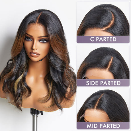 Combo Highlight Layered Cut Loose Wave Glueless 5x5 Closure HD Lace Wig