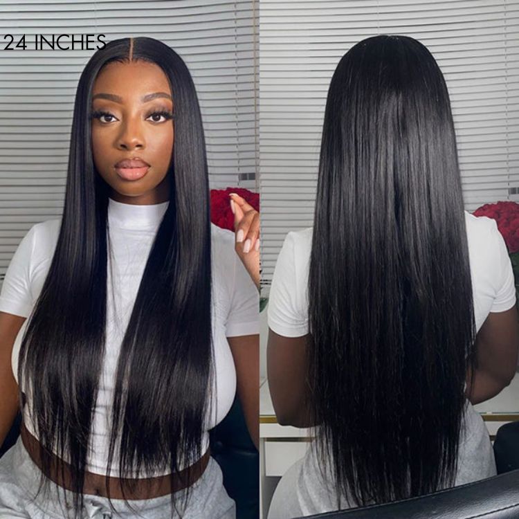 Silky Straight 360 Lace Long Wig 100% Human Hair Pre-bleached & Pre-plucked