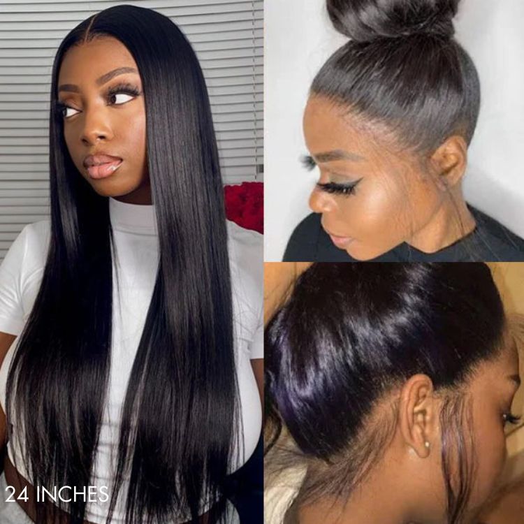 Silky Straight 360 Lace Long Wig 100% Human Hair Pre-bleached & Pre-plucked