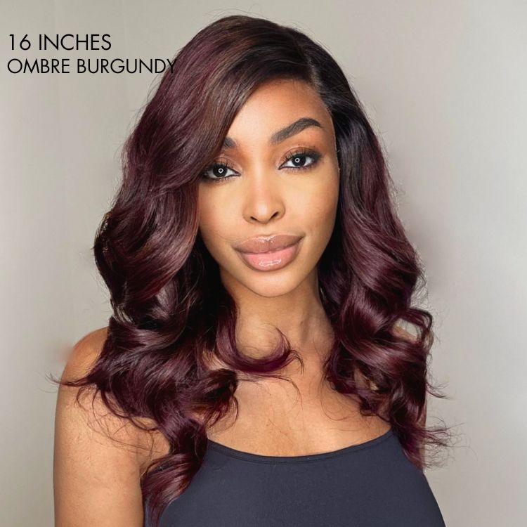 Chic Dark Burgundy 99J Body Wave 5x5 Closure Lace Glueless Wig 100% Human Hair