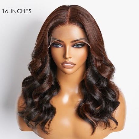 Peekaboo Bronze Brown Loose Body Wave Glueless 5x5 Closure HD Lace Wig