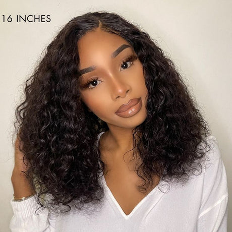 Shoulder-length Pre-plucked  Glueless Bouncy Curls Minimalist Undetectable HD Lace Long Wig 100% Human Hair