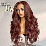 Realistic Reddish Brown Kinky Straight Glueless 5x5 Closure Lace Wig for All Skin Tones