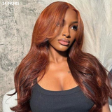 Cinnamon Brown Loose Wave / Straight / Straight Layer Glueless 5x5 Closure Undetectable HD Lace Long Wig