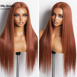 Cinnamon Brown Loose Wave / Straight / Straight Layer Glueless 5x5 Closure Undetectable HD Lace Long Wig