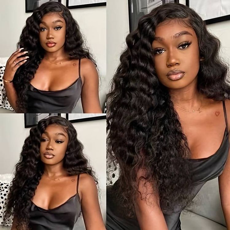 Wet and Wavy Loose Ocean Wave C Part Glueless 5x5 Closure Lace Wig