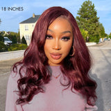 Reddish Brown Left C Part Loose Wave Glueless 5x5 Closure Lace Wig Ready to Go