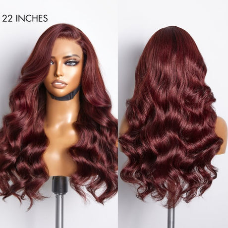 Reddish Brown Left C Part Loose Wave Glueless 5x5 Closure Lace Wig Ready to Go