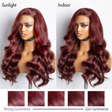 Reddish Brown Left C Part Loose Wave Glueless 5x5 Closure Lace Wig Ready to Go