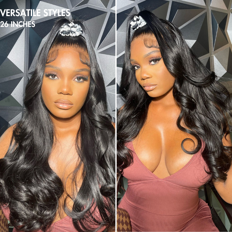 PreMax Wigs | Super Natural Hairline Silky Straight Glueless 13x4 Frontal Lace Wig Human Hair Pre-plucked