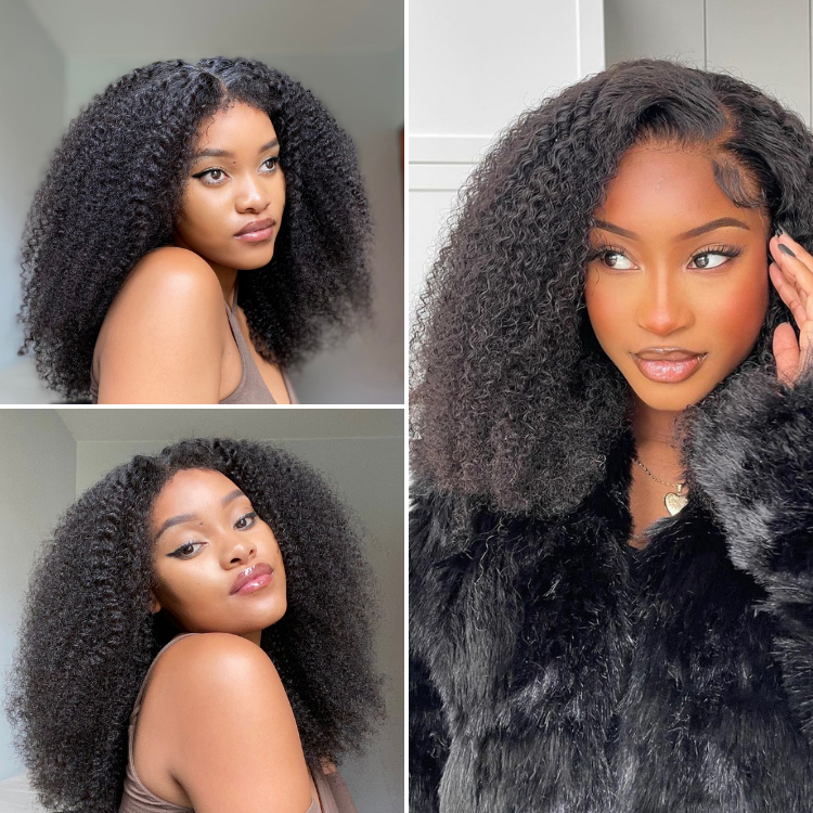 Afro Curly 13x4 Frontal HD Lace Glueless Free Part Long Wig | Large & Small Cap Size