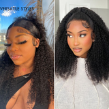 Afro Curly 13x4 Frontal HD Lace Glueless Free Part Long Wig | Large & Small Cap Size