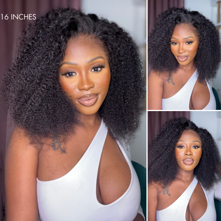 Afro Curly 13x4 Frontal HD Lace Glueless Free Part Long Wig | Large & Small Cap Size