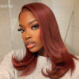 Cinnamon Brown Loose Wave / Straight / Straight Layer Glueless 5x5 Closure Undetectable HD Lace Long Wig