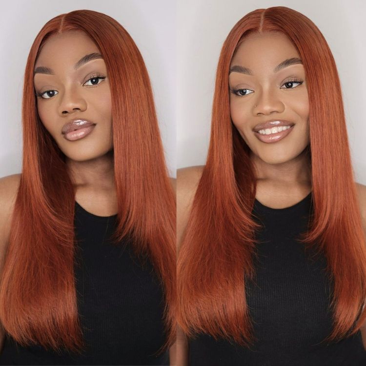 Cinnamon Brown Loose Wave / Straight / Straight Layer Glueless 5x5 Closure Undetectable HD Lace Long Wig