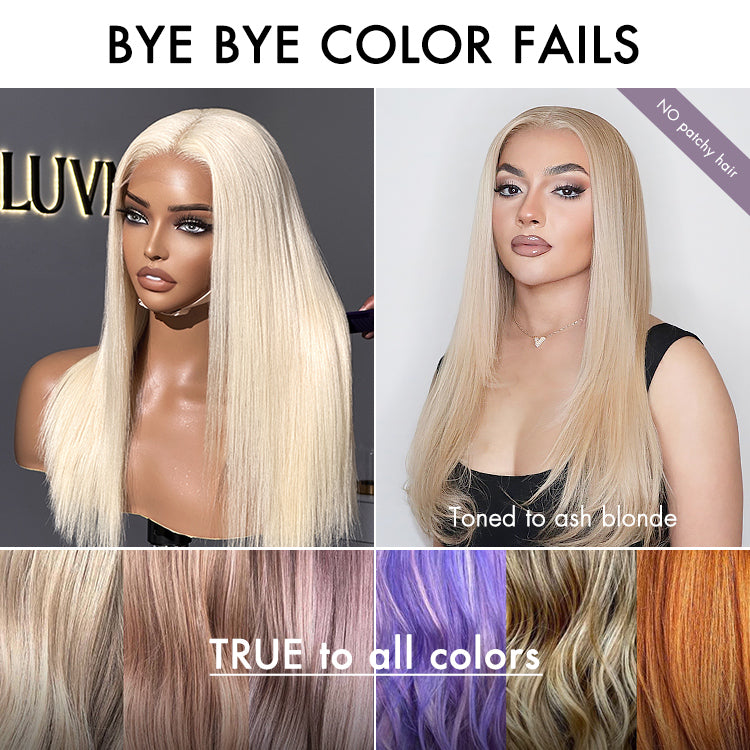 PreMax Wigs | Easily Redyed 613 Silky Straight 5x5 Closure HD Lace Glueless Mid Part Long Wig 100% Human Hair