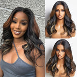 Combo Highlight Layered Cut Loose Wave Glueless 5x5 Closure HD Lace Wig