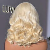 Blonde 613 Loose Body Wave Glueless 5x5 Closure HD Lace Right C Part Short Wig