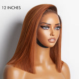 Newbie Only | Ginger Ombre Silky Blunt Cut Glueless 13x4 Lace Front Short Bob Wig 100% Human Hair