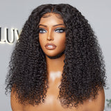 Breathable Cap Afro Curly Left C Part Glueless 5x5 Closure Lace Wig Beginner Friendly