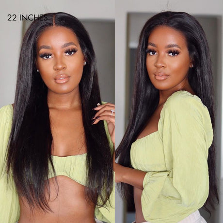 Silky Straight 13x4 Frontal Undetectable HD Lace Glueless Long Wig 100% Human Hair