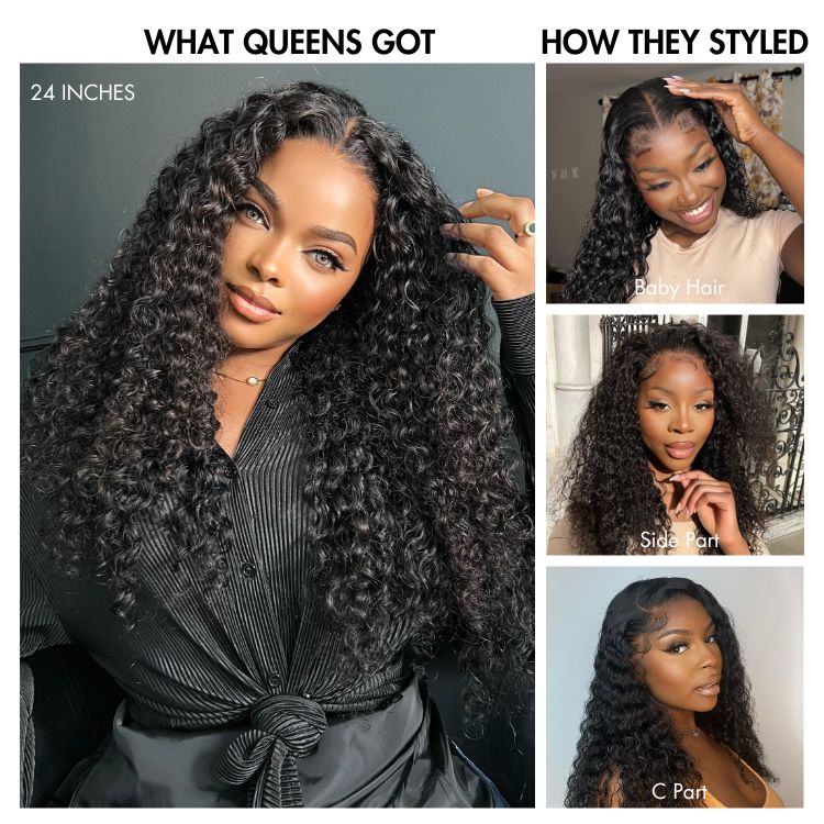 PreMax Wigs | Ear to Ear Super Natural Hairline Deep Wave Glueless 5x5 Upgraded Lace Front Long Curly Wig Pre-plucked