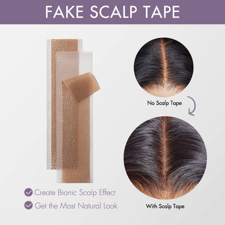 Fake Scalp Tape 8pcs for Wigs, Invisible Knots & Grids Eraser