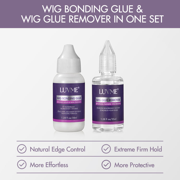 Wig Bonding Glue & Remover Set, Invisible Hold for Lace Front Wigs, Hairpieces, Closures, and Toupee Systems | US ONLY