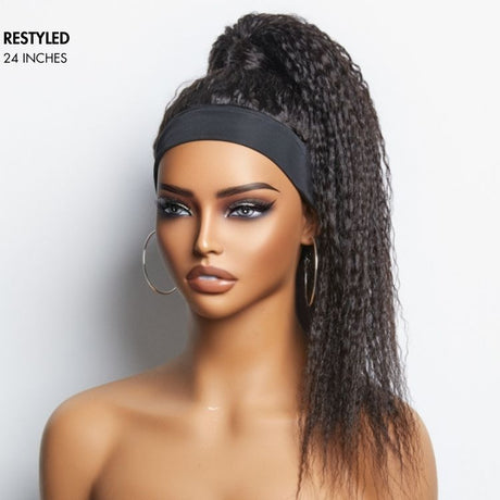 Throw On & Go Dreadlock Style Glueless Long Headband Wig 100% Human Hair (Get Free Trendy Headbands)