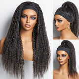 Throw On & Go Dreadlock Style Glueless Long Headband Wig 100% Human Hair (Get Free Trendy Headbands)