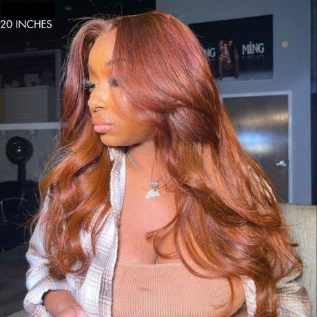 Cinnamon Brown Loose Wave / Straight / Straight Layer Glueless 5x5 Closure Undetectable HD Lace Long Wig 100% Human Hair