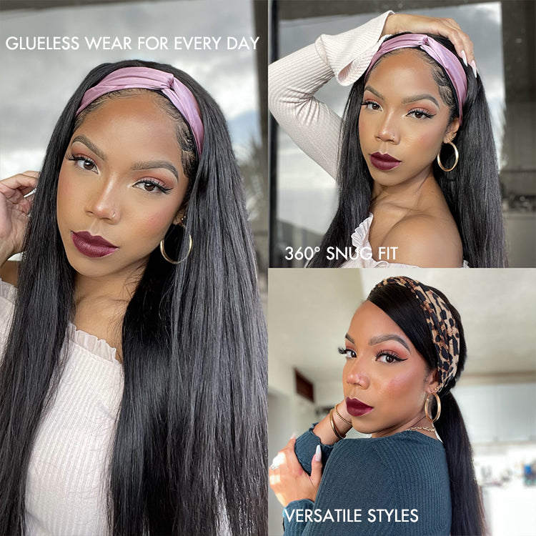 Ready to Go Classic Yaki Straight Glueless Headband Wig Beginner Friendly