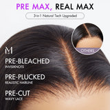 PreMax Wigs | 360 Lace Super Natural Hairline Water Wave / Body Wave / Silky Straight Free Part Human Hair Wig