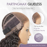 PartingMax Glueless Wig Kinky Curly 7x6 Closure HD Lace Long Curly Wig Pre Plucked & Bleached Ready to Go