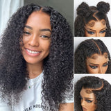 PartingMax Glueless Wig Kinky Curly 7x6 Closure HD Lace Long Curly Wig Pre Plucked & Bleached Ready to Go